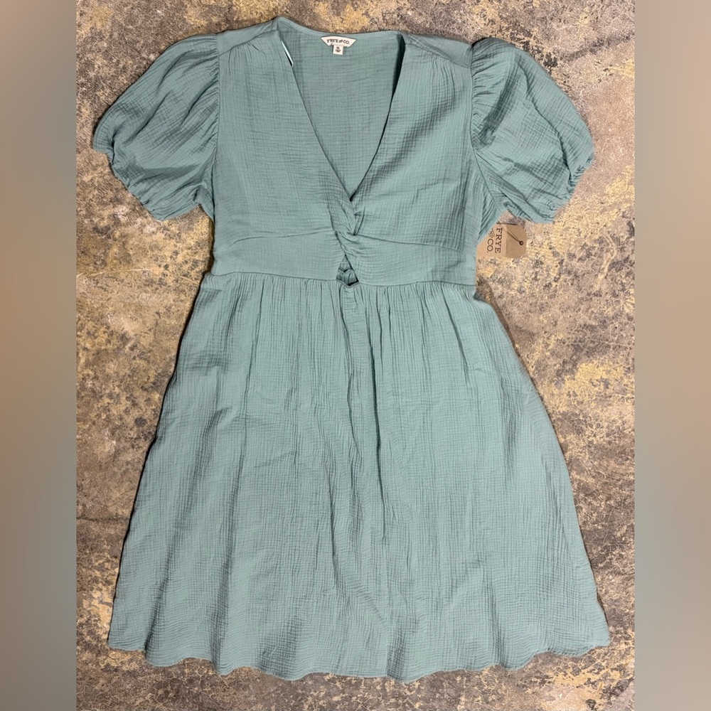 Frye and Co. Womens XL Sage Green Dress With Twist Front NWT
